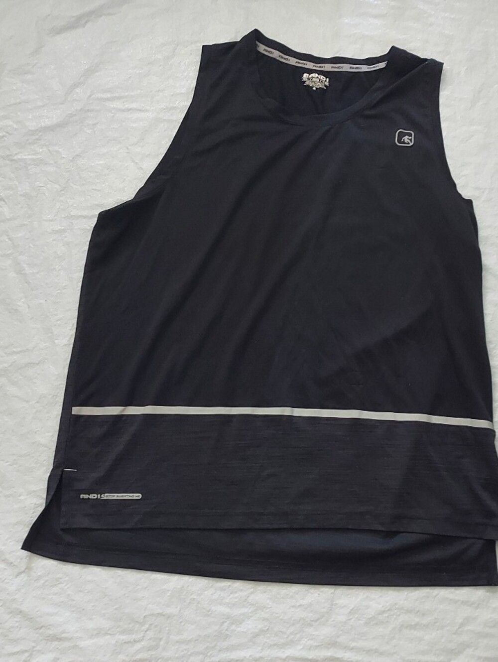 And1 Black Men’s Sleeveless Performance Tank with Reflective Stripe